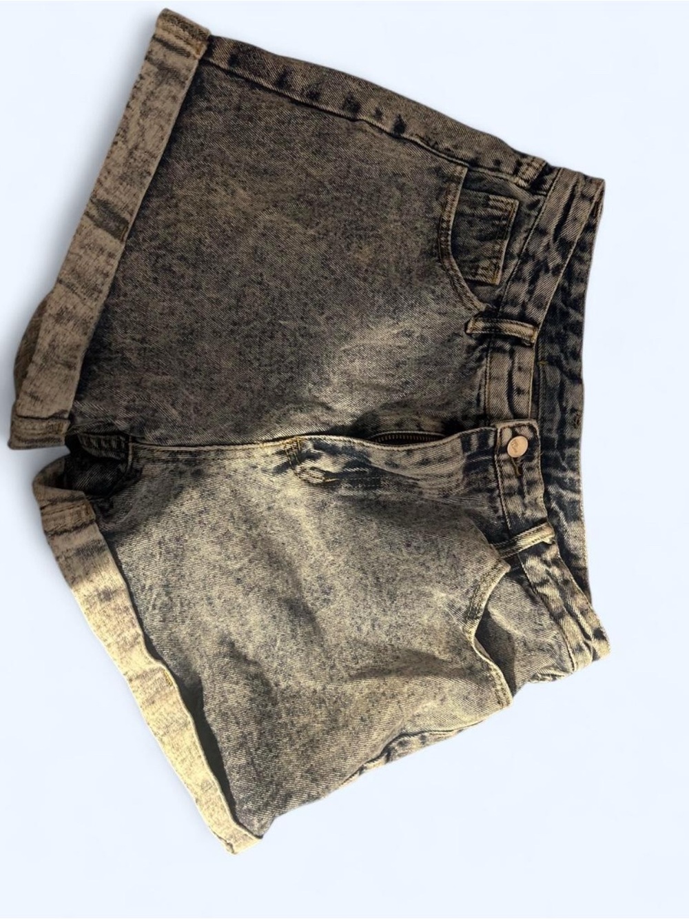 American Apparel Acid Wash Black Denim Shorts